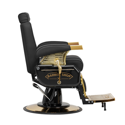 HAIR SYSTEM barberio kėdė MT-91 Gold Black, juoda