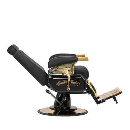 HAIR SYSTEM barberio kėdė MT-91 Gold Black, juoda