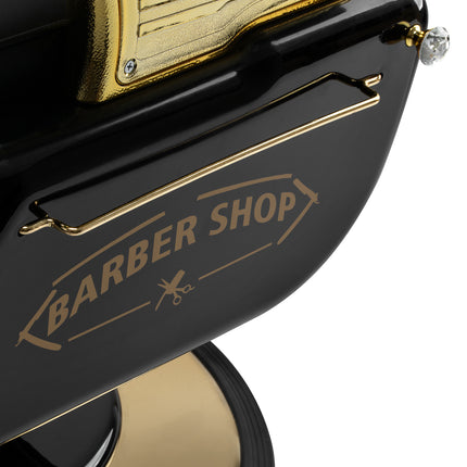 HAIR SYSTEM barberio kėdė MT-91 Gold Black, juoda