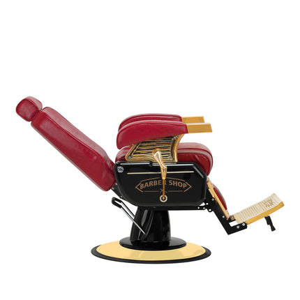 HAIR SYSTEM barberio kėdė MT-91 Gold Red, raudona