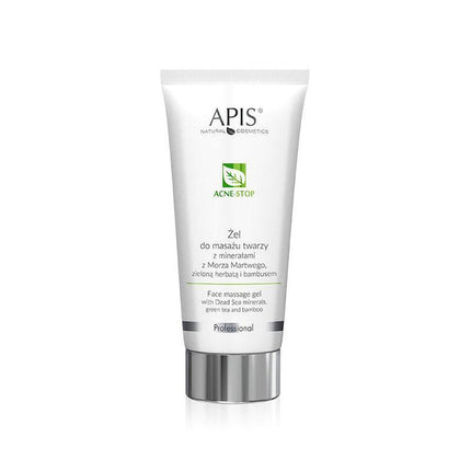 APIS ACNE STOP glotninamasis gelis veido masažui riebiai odai su mineralais iš Negyvosios jūros, žaliąja arbata ir bambuku, 200 ml - Beauty Kit