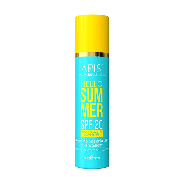 APIS HELLO SUMMER apsauginis kūno įdegio aliejus su karotinu SPF20, 150 ml - Beauty Kit