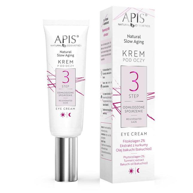 APIS SLOW AGING atjauninantis ir švytėjimo suteikiantis paakių kremas STEP 3, 15 ml - Beauty Kit