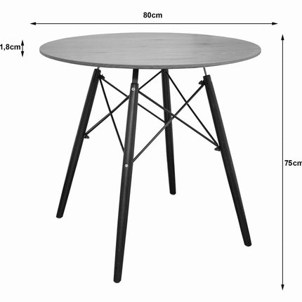 TODI Apvalus stalas 80 cm - uosis - Beauty Kit