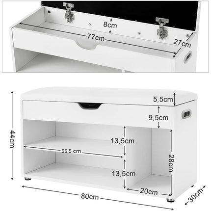 Batų spintelė su sėdyne - LHS30W - Beauty Kit