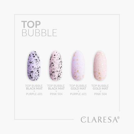 CLARESA gelinio nagų lako matinis viršutinis sluoksnis Top Bubble , 5g - Beauty Kit