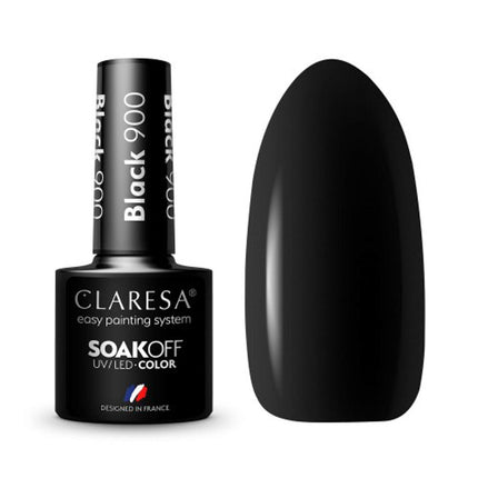 CLARESA hibridinis nagų lakas BLACK 900, 5g - Beauty Kit