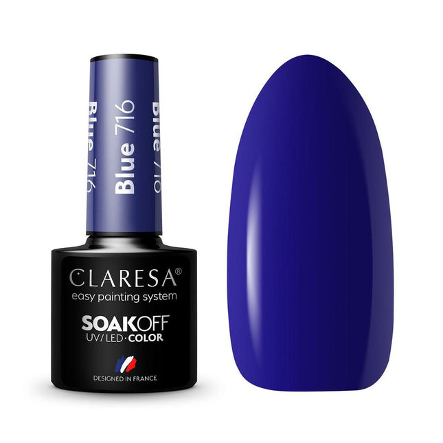 CLARESA hibridinis nagų lakas BLUE 716, 5g - Beauty Kit