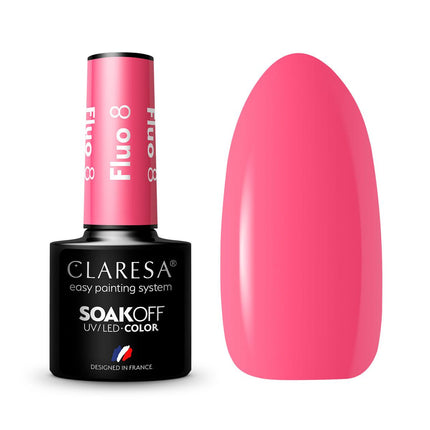 CLARESA Hibridinis nagų lakas FLUO 8, 5g - Beauty Kit