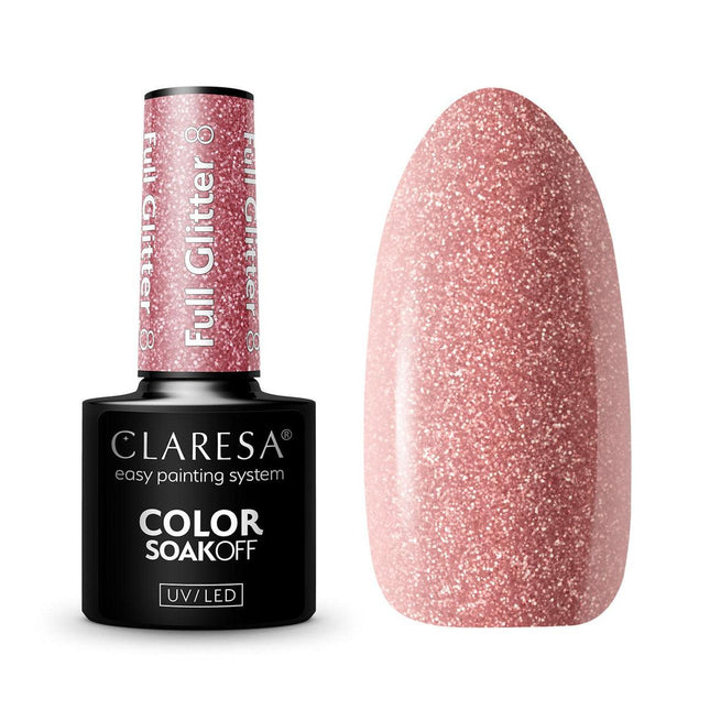 CLARESA hibridinis lakas FULL GLITTER 8, 5g - Beauty Kit