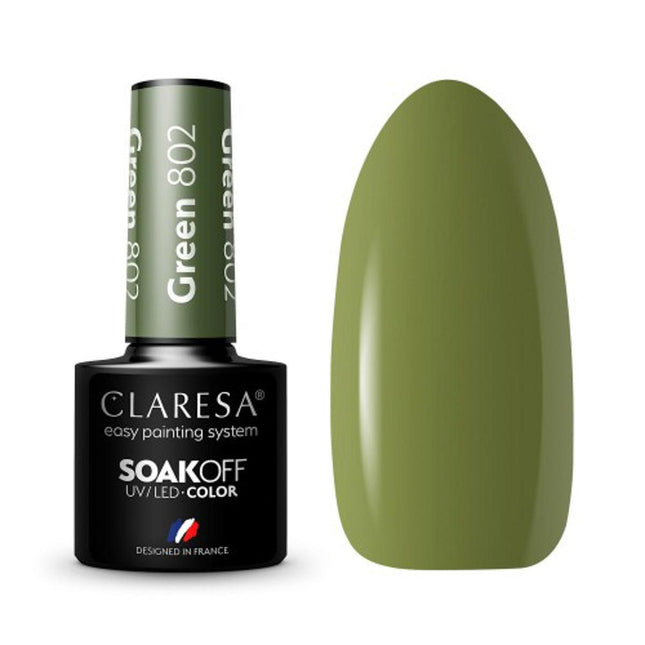 CLARESA Hibridinis nagų lakas GREEN 802, 5g - Beauty Kit