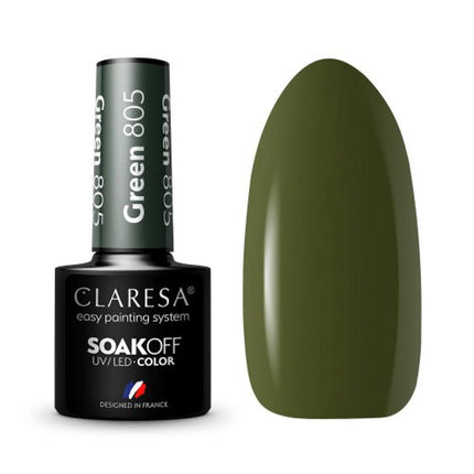 CLARESA Hibridinis nagų lakas GREEN 805, 5g - Beauty Kit