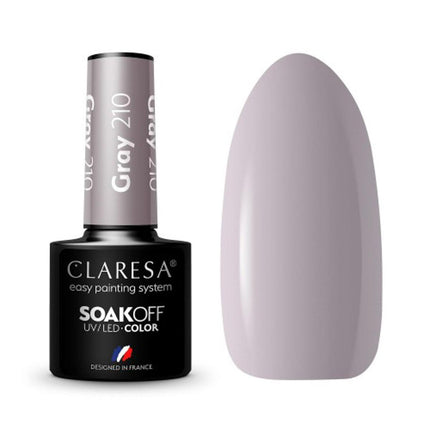 CLARESA Hibridinis nagų lakas GREY 210, 5g - Beauty Kit