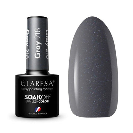 CLARESA Hibridinis nagų lakas GREY 218, 5g - Beauty Kit