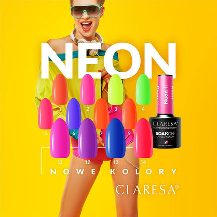 CLARESA hibridinis nagų lakas NEON 11, 5g - Beauty Kit