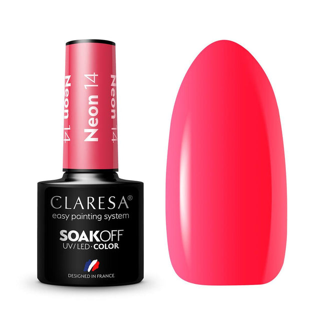 CLARESA Hibridinis nagų lakas NEON 14, 5g - Beauty Kit