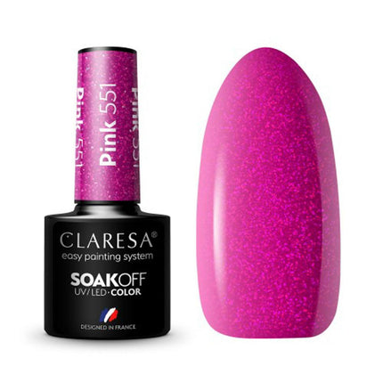 CLARESA Hibridinis nagų lakas PINK 551, 5g - Beauty Kit