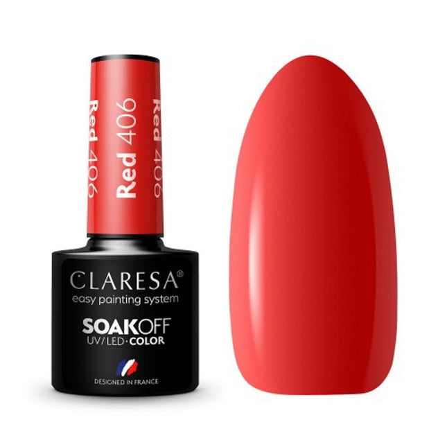 CLARESA Hibridinis nagų lakas RED 406, 5g - Beauty Kit