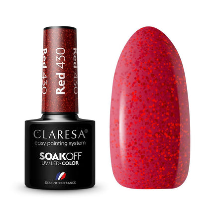 CLARESA Hibridinis nagų lakas RED 430, 5g - Beauty Kit