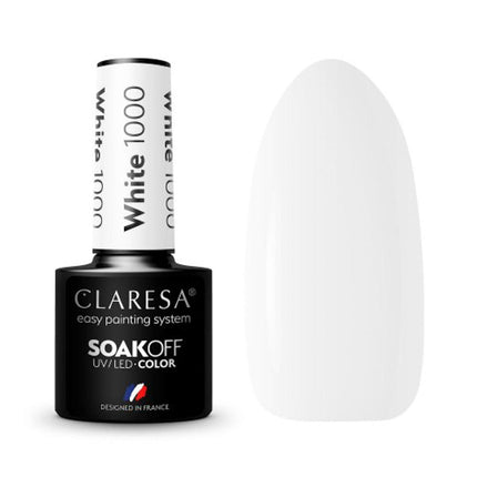 CLARESA hibridinis nagų lakas WHITE 1000, 5g - Beauty Kit