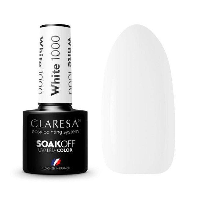 CLARESA Hibridinis nagų lakas WHITE 1000, 5g - Beauty Kit