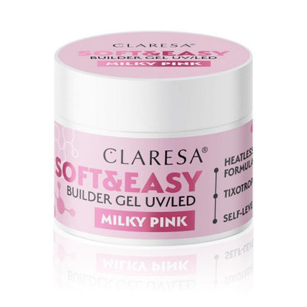 CLARESA nagų gelis Soft & Easy Milky Pink, 12g - Beauty Kit