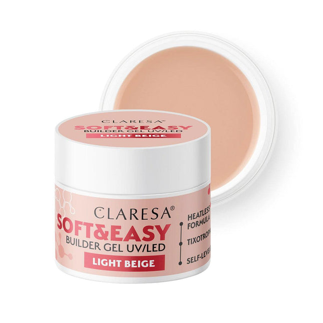 CLARESA statybinis gelis Soft&Easy light beige 12g - Beauty Kit