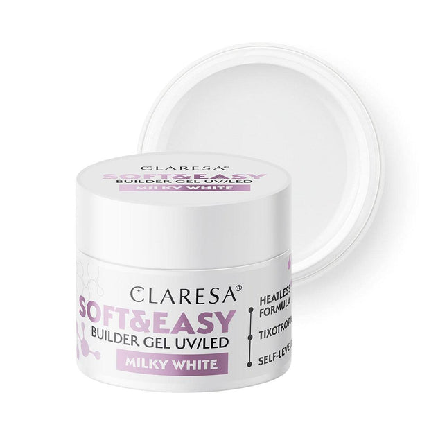 CLARESA statybinis gelis Soft&Easy milk white 45g - Beauty Kit