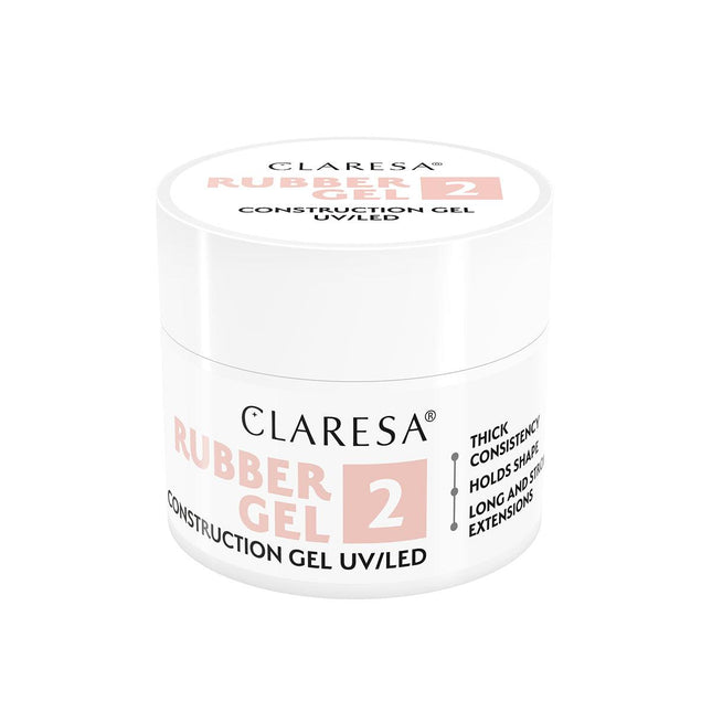 CLARESA statybinis nagų priauginimo gelis RUBBER GEL 2 -12g - Beauty Kit