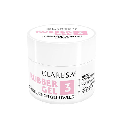 CLARESA statybinis nagų priauginimo gelis RUBBER GEL 3 -12g - Beauty Kit