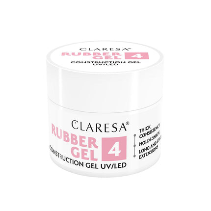 CLARESA statybinis nagų priauginimo gelis RUBBER GEL 4 -12g - Beauty Kit