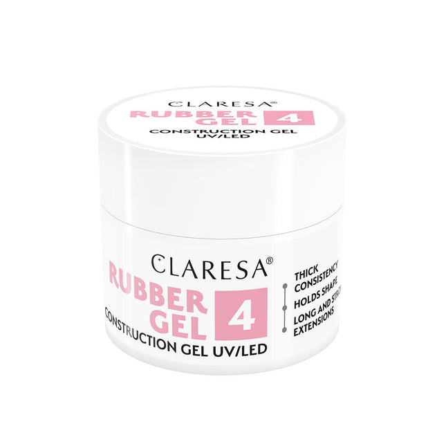 CLARESA statybinis nagų priauginimo gelis RUBBER GEL 4 -12g - Beauty Kit