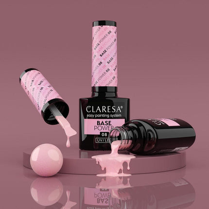 CLARESA nerūgštinė hibridinė gelinio lako bazė Power Base 08, 5g - Beauty Kit