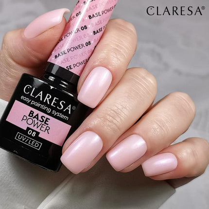 CLARESA nerūgštinė hibridinė gelinio lako bazė Power Base 08, 5g - Beauty Kit