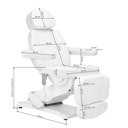 Elektrinis kosmetologinis gultas SILLON CLASSIC 4 variklių, baltas - Beauty Kit