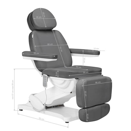 Elektrinis kosmetologinis gultas SILLON CLASSIC 4 variklių, pilkas - Beauty Kit