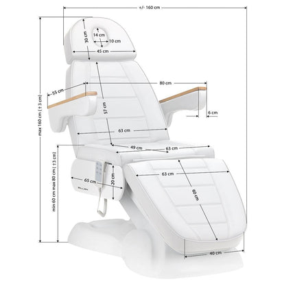 Elektrinis kosmetologinis gultas SILLON LUX 273B 3 variklių, baltas - Beauty Kit