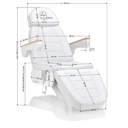 Elektrinė kosmetologinė kėdė SILLON LUX 273B 3 variklių, balta - Beauty Kit