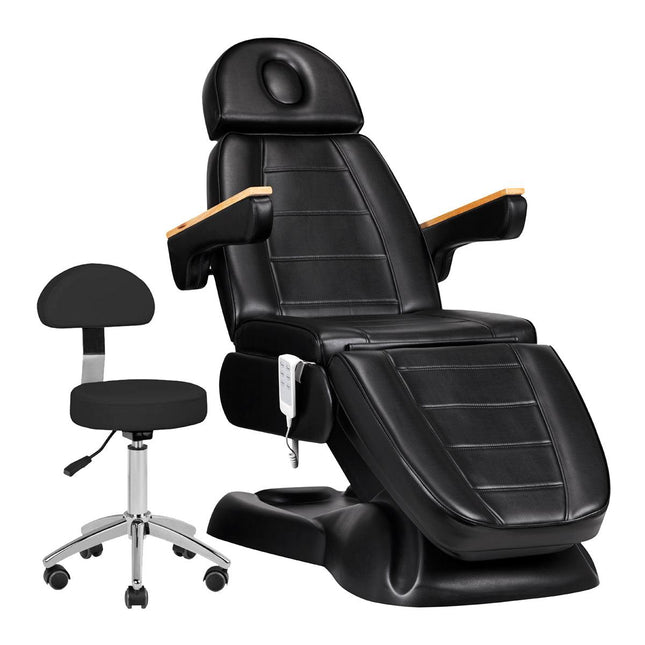 Elektrinė kosmetologinė kėdė SILLON LUX 273B + kėdė 304, juodos spalvos - Beauty Kit