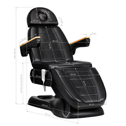 Elektrinė kosmetologinė kėdė SILLON LUX 273B + kėdė 304, juodos spalvos - Beauty Kit