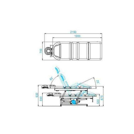 Elektrinis kosmetinis gultas AZZURRO 693A 1 variklio, balta - Beauty Kit