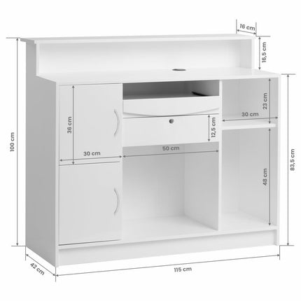 GABBIANO registratūros stalas G26W, baltas - Beauty Kit