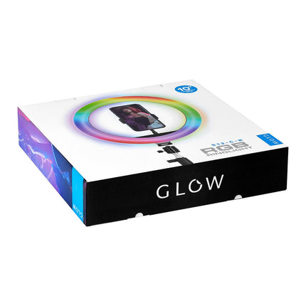 GLOW žiedinė RGB makiažo lempa 10" su stovu, 10W - Beauty Kit