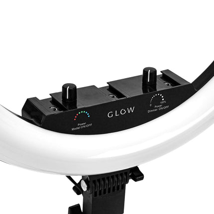 GLOW žiedinė RGB makiažo lempa 18" su stovu, 45W - Beauty Kit