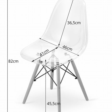 OSAKA kėdė skaidrios/natūralios kojos x 1 - Beauty Kit
