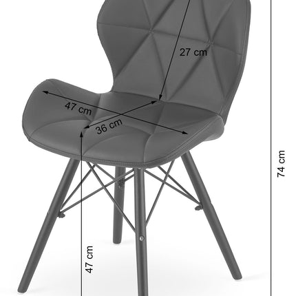 LAGO ekologiškos odos kėdė - juodos/juodos kojos x 4 - Beauty Kit