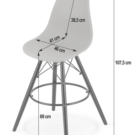 LAMAL taburetė pilka / natūralios kojos x 4 - Beauty Kit
