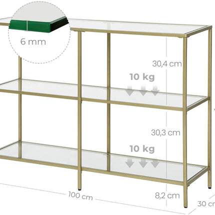 Konsolinis staliukas LGT27G, 100x30x73 cm. - Beauty Kit