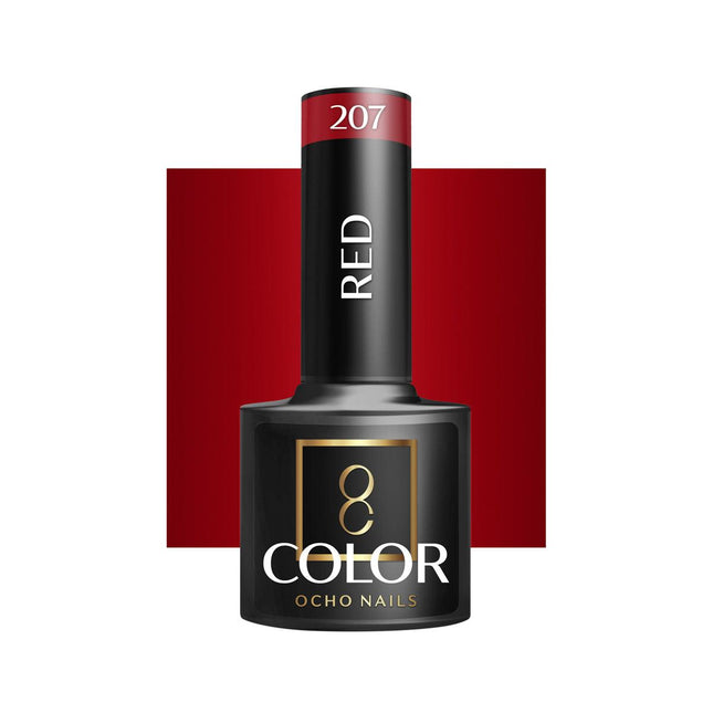 OCHO NAILS Hibridinis nagų lakas RED 207, 5g - Beauty Kit