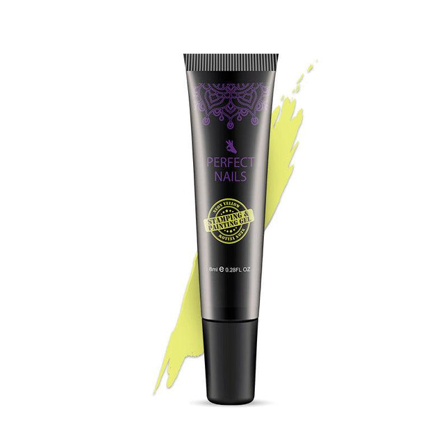 PERFECT NAILS 2 in 1 antspaudavimo ir dažymo gelis NEON YELLOW - Beauty Kit